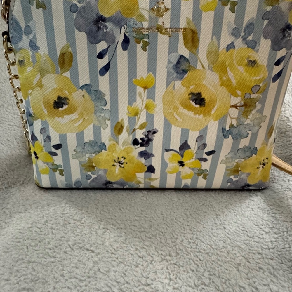 Nanette Lepore Yellow and Blue Crossbody Bag with Modern Design